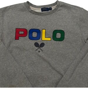 Polo Ralph Lauren US Open Tennis Sweatshirt Gray Graphic Crewneck Large